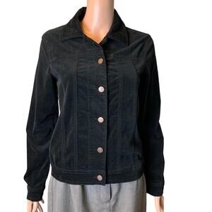 NYDJ Velour Brushed Cotton Jean Jacket S Coastal Cowgirl Preppy Western Casual